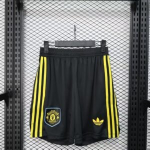Manchester United Shorts Black and Yellow 2025