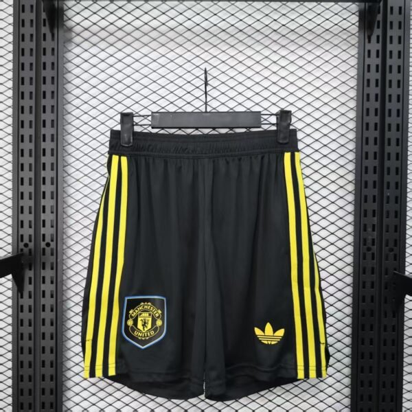 Manchester United Shorts Black and Yellow 2025